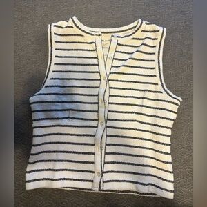 Madewell Sweater Vest Stripped Shirt Size M